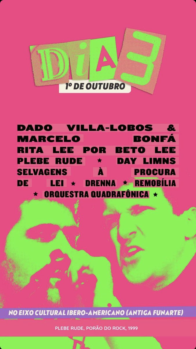 clubelimns's tweet photo. 🚨 DAY LIMNS está CONFIRMADA no Festival PORÃO DO ROCK no dia 01 de outubro!

Evento acontece em Brasília no Eixo Cultural Ibero-Americano (ANTIGA FUNARTE) 

Hoje, às 19h abrem as vendas dos ingressos promocionais do PORÃO DO ROCK! 🤘 

Mais informações em breve! https://t.co/Xq9MloYLKc