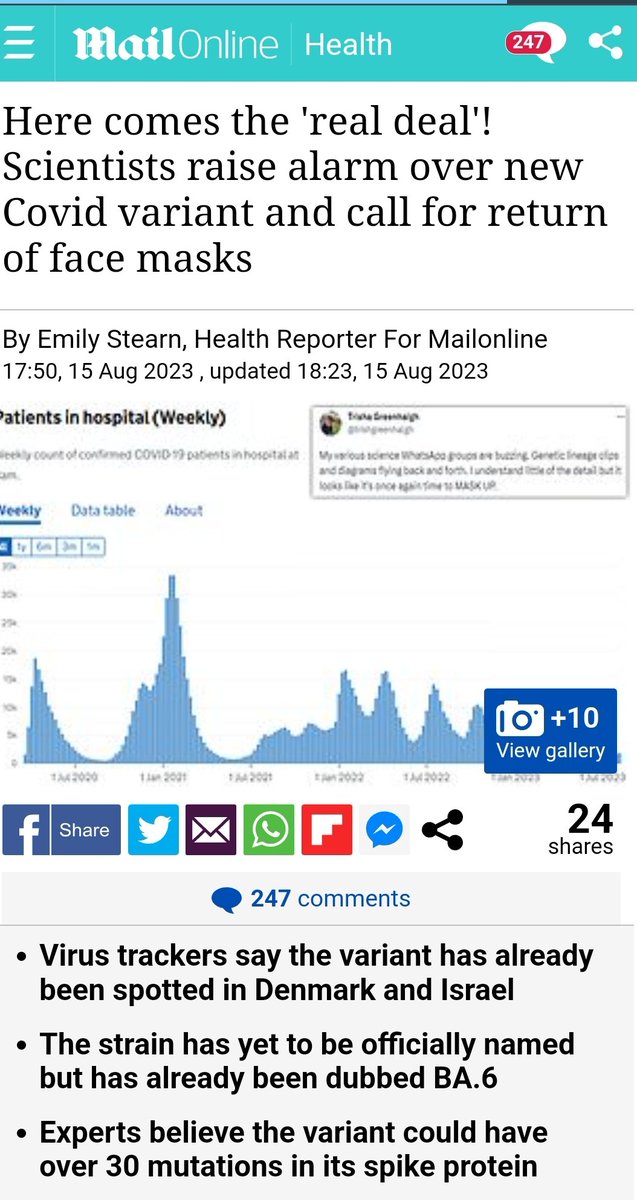 Here comes the 'real deal' Covid variant that's worse than ever 🤣. They won't stop!
dailymail.co.uk/health/article…