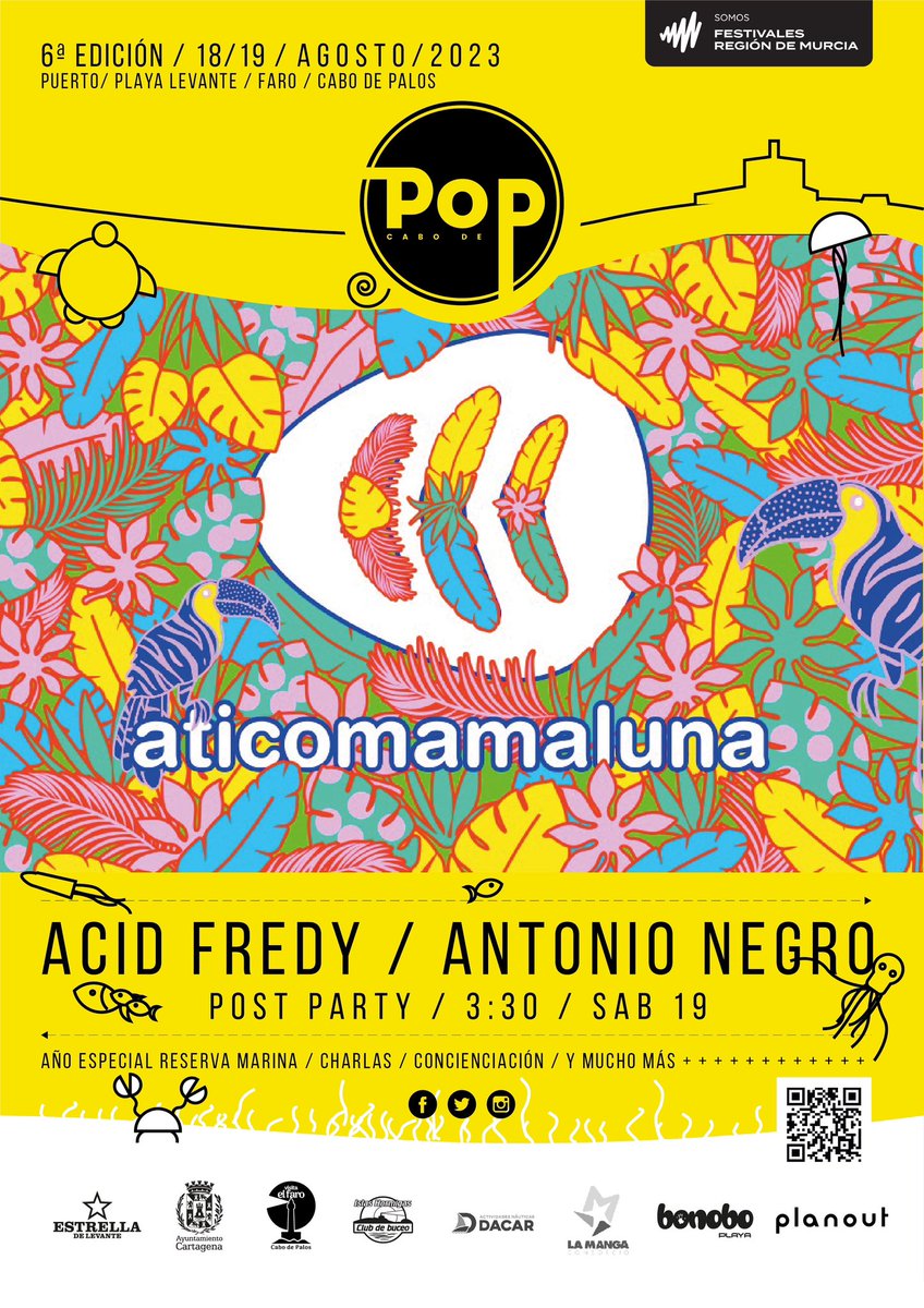 👀 Oye, ¿y el #Cabodepop2023 acaba con el último concierto del sábado?

😎 No.

👉🏼 Como sabemos que la noche es joven, tenemos un post party en #mamaluna 🤩

🪬#Cabodepop no para ni se detiene 

🧡 Seguimos