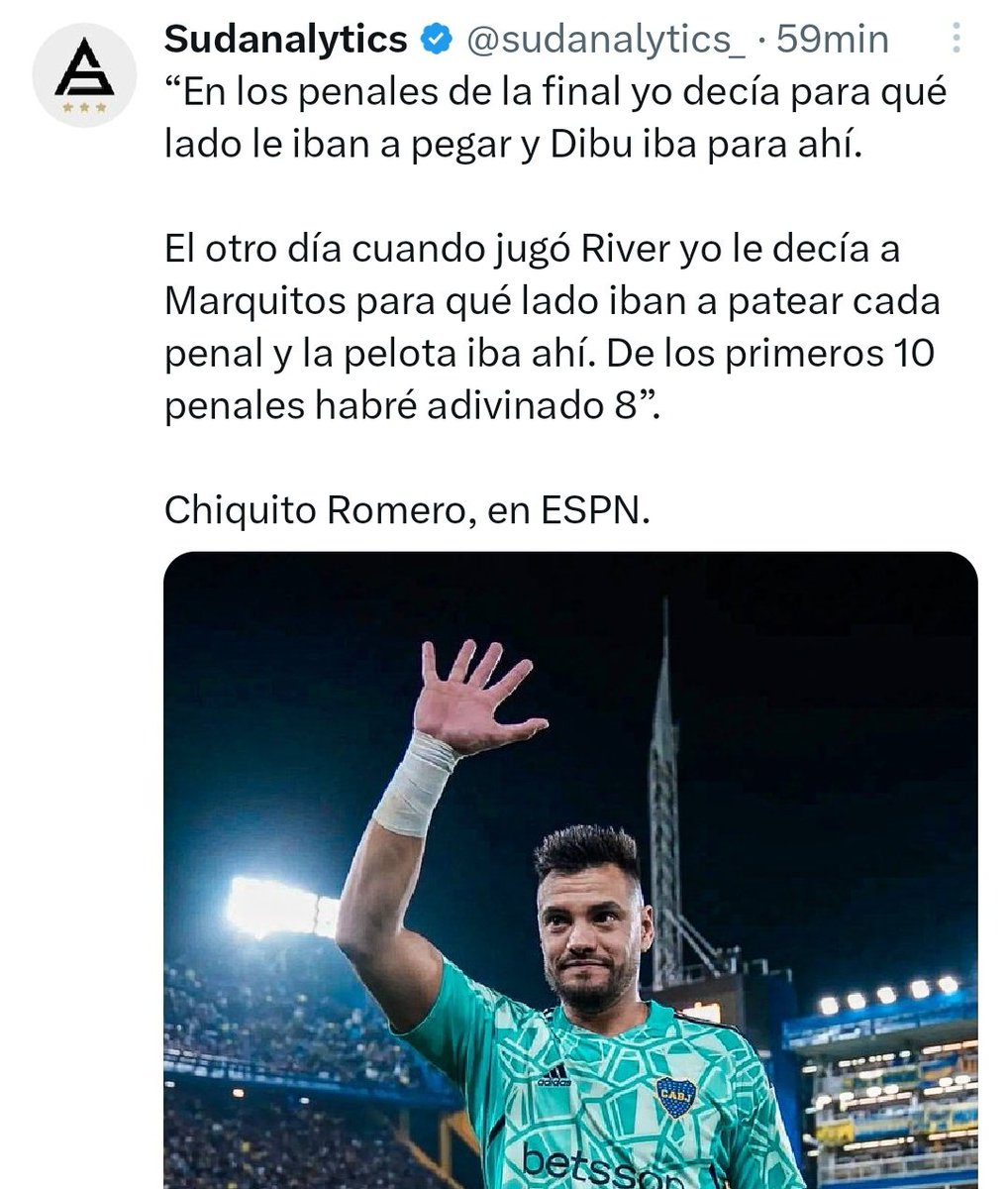 Perdedor de dos finales de Copa América por penales contra Chile, donde se comió todos los amagues. Perdedor de un Superclásico con un penal, donde no acertó el palo. Perdedor de una final del mundo por dar vuelta la cabeza cuando le patearon. Palabra autorizada.