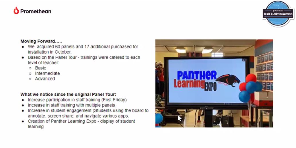 Atteding the #TechAdmin23. Learned about helping teachers progress in their <a href="/Promethean/">Promethean</a> Panel skills. Best part-helping teachers feel more effective &amp;confident in their use of the Panels reduces stress&amp; frustration. Improving Teacher mental wellness is a WIN! @LearnPromethean
