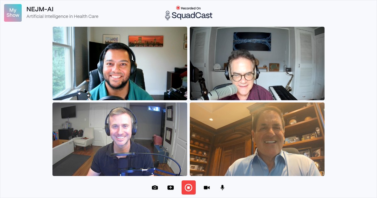 Had a blast chatting about healthcare and AI (and basketball!) with <a href="/mcuban/">Mark Cuban</a> today for the <a href="/NEJM_AI/">NEJM AI</a> Grand Rounds podcast. Episode coming soon!