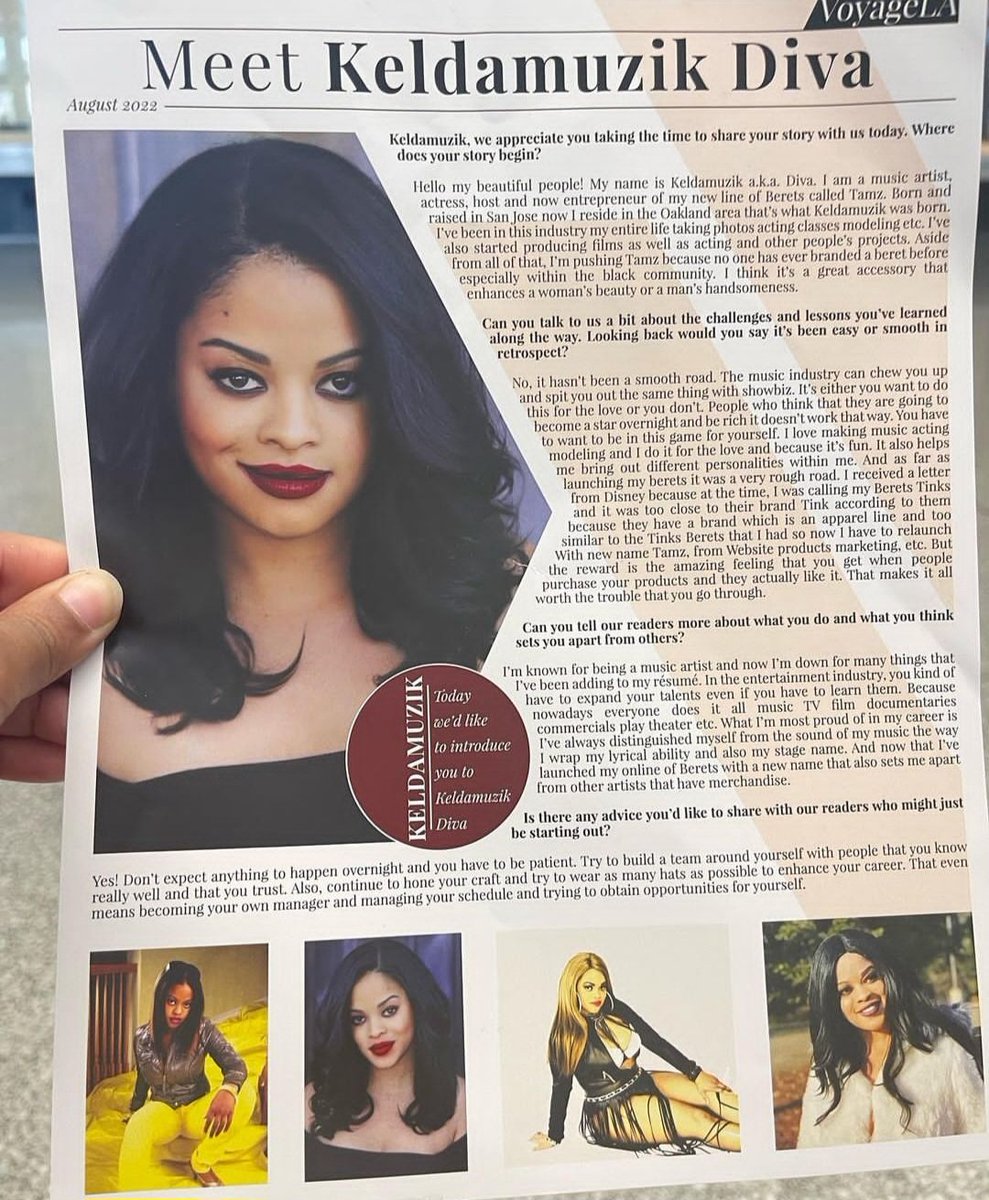 Keldamuzik's tweet photo. Throwback! Thank you @voyagelamag for featuring ya girl Diva! We only going up from here.....
#voyagela #voyagemagazine #entrepreneur #artist
#creator #kelda #keldamuzik #diva #keldamuzikdiva https://t.co/1QDN3cmdsF
