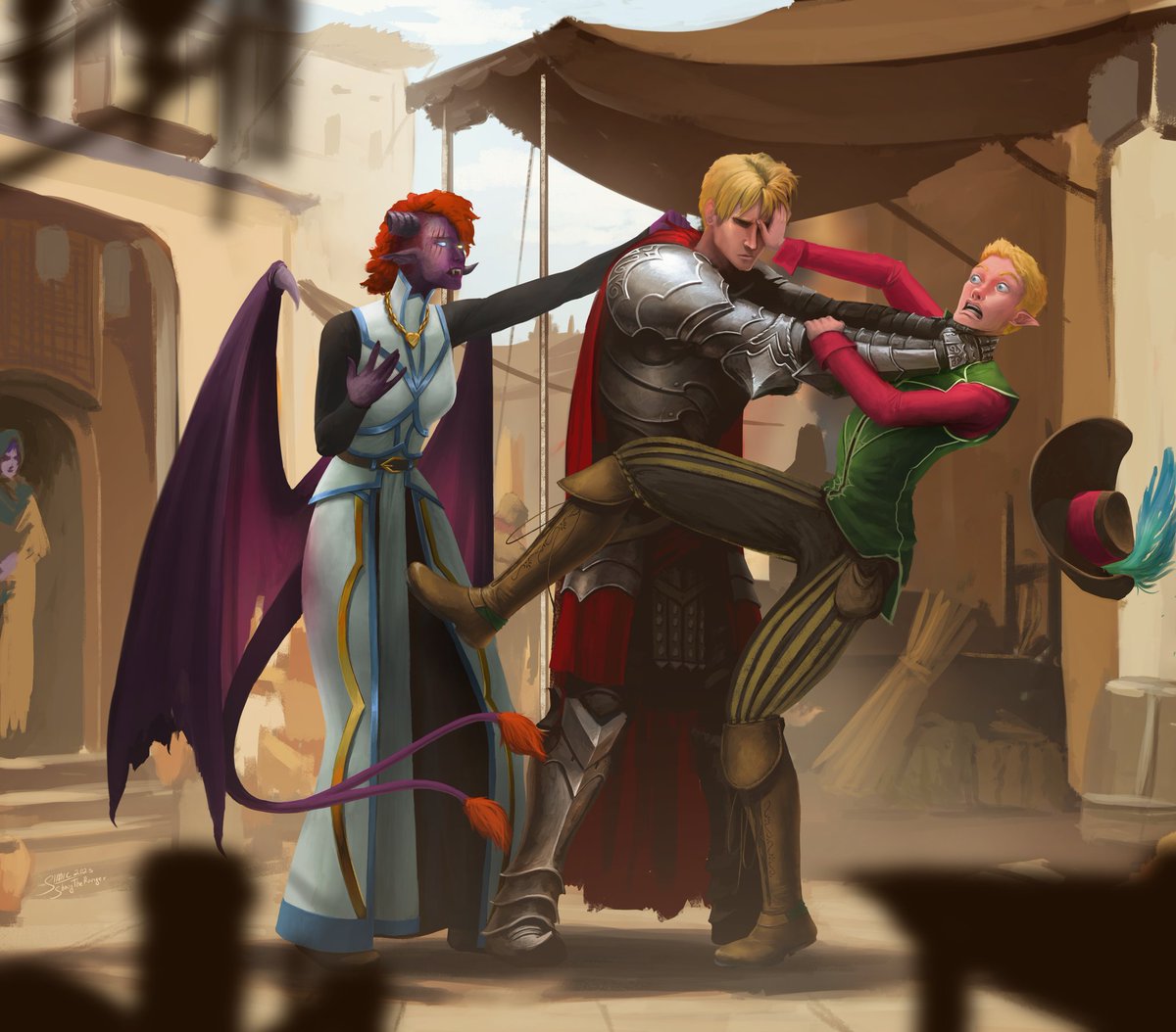 Shaytheranger's tweet photo. Heya folks, long time no see! Finished a piece of a DnD party that works like a well oiled, perfectly tuned machine.
#DnD #commission #squadgoals https://t.co/P0xVdTDJaH