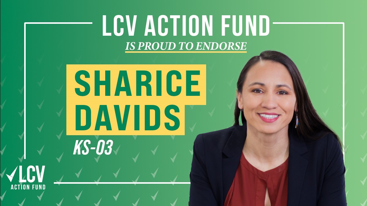 #LCVAF is proud to endorse @sharicedavids for reelection in #KS03. She has been a strong, forceful advocate for building an equitable and sustainable clean energy future for all Kansans