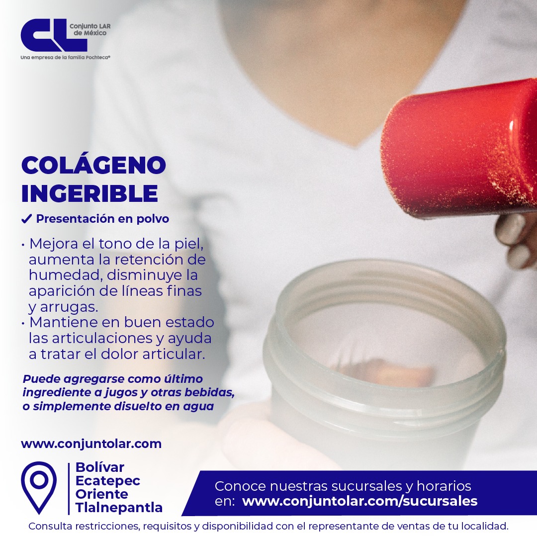 corp_pochteca's tweet photo. No te pierdas de los beneficios de ingerir colágeno, conserva tu piel y articulaciones en buen estado. Disponible en sucursales y tienda en línea: https://t.co/OhQ8izR54e https://t.co/nb8wl6onEz