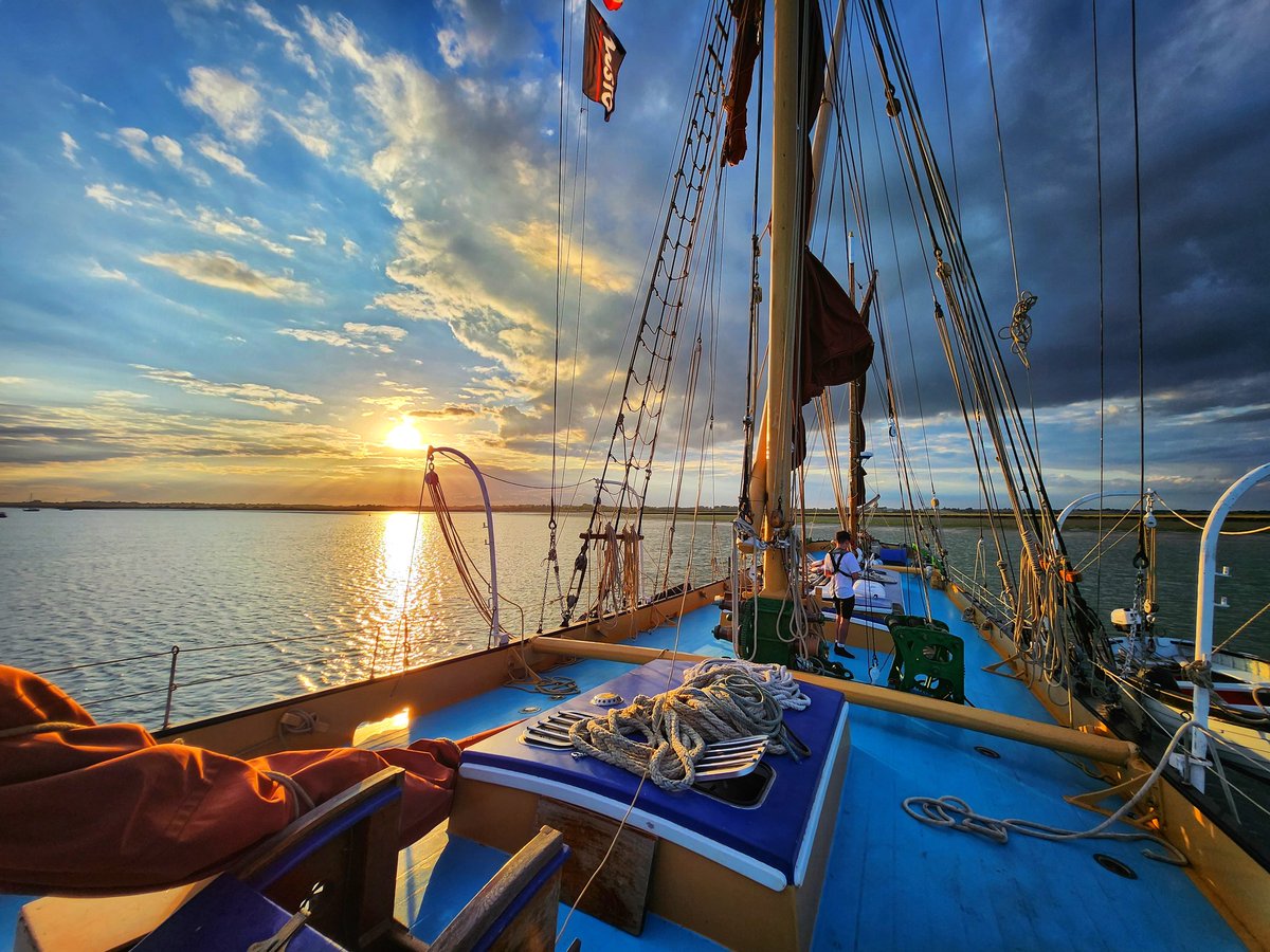 Not very often you get 3 Thames sailing barges anchored in Hamford Water now