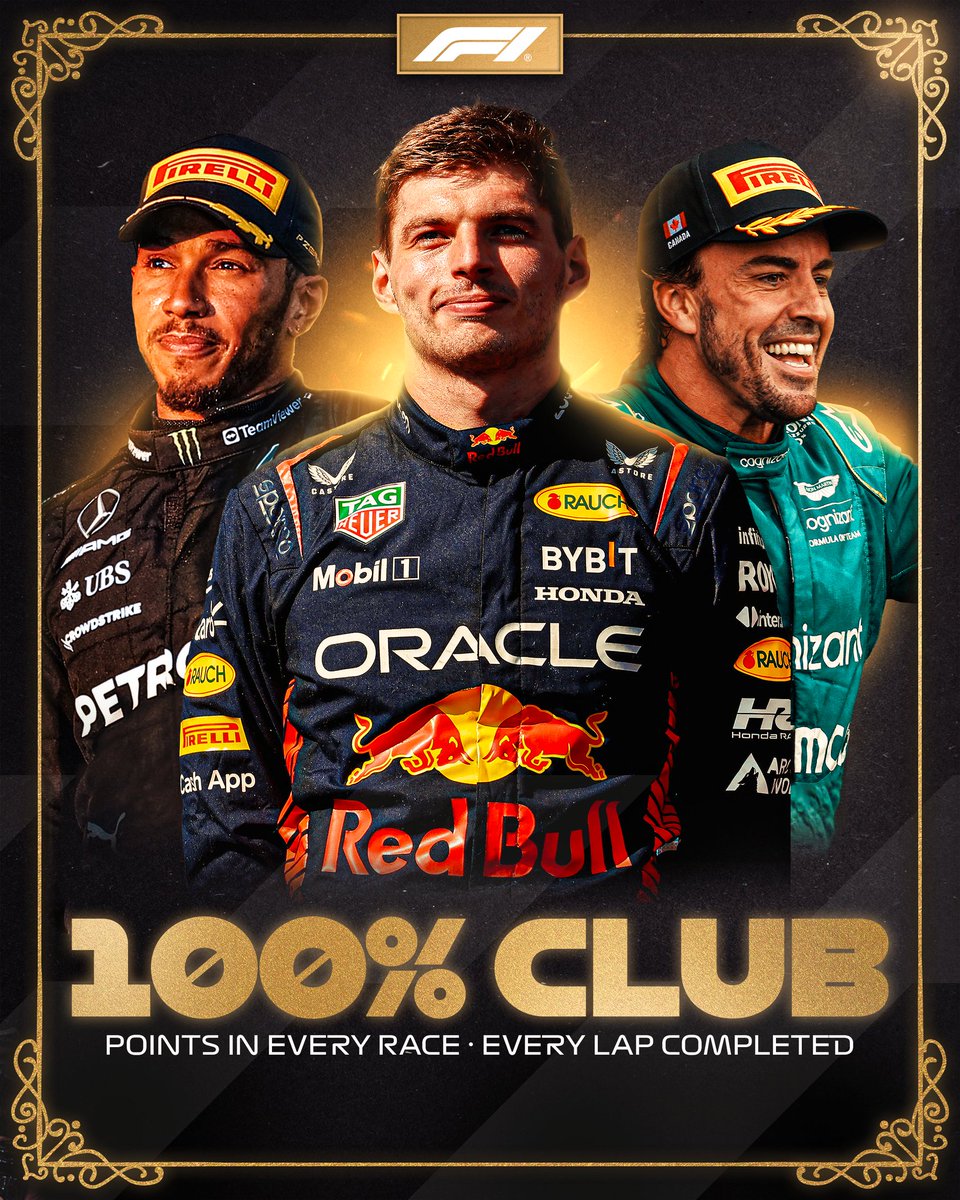 AtopeF1's tweet photo. Fernando Alonso, Max Verstappen y Lewis Hamilton son los únicos pilotos que han puntuado en todas las carreras de esta temporada y han completado todas las vueltas del mundial de Fórmula 1.

#Formula1 #F1 https://t.co/oP4cQObd52