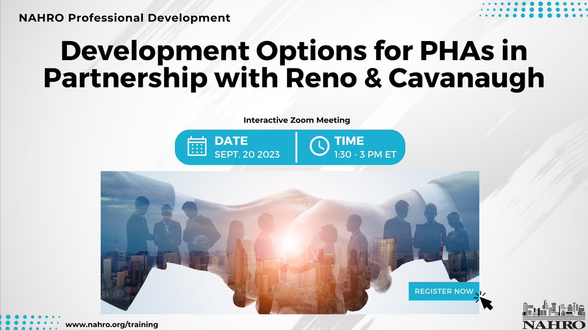 Review development opportunities for your organization with this week’s #TrainingTuesday course. Join Reno & Cavanaugh to discuss deal structuring options, key considerations, and development models when negotiating with equity investors and lenders. tinyurl.com/2p8ujcdx