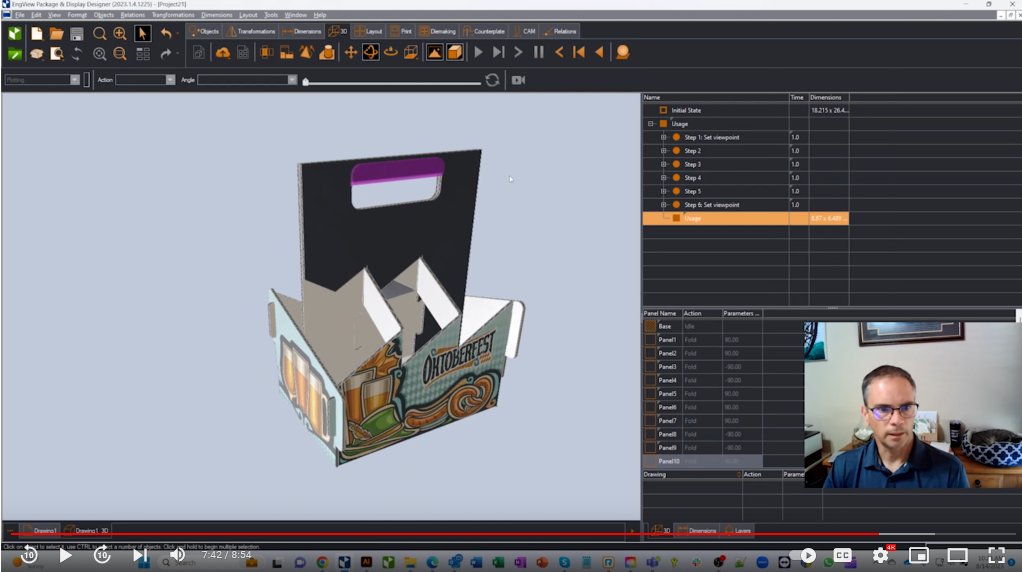 EngviewSystems's tweet photo. Our colleague, Kris,  has been doing a lot of nice videos showing interesting features of the EngView software. Check this out - it's a great example of opening a flat Illustrator design into EngView and creating a 3D model with folding animation -  https://t.co/FbJHmiNMj8 https://t.co/WJnTVmBbeS