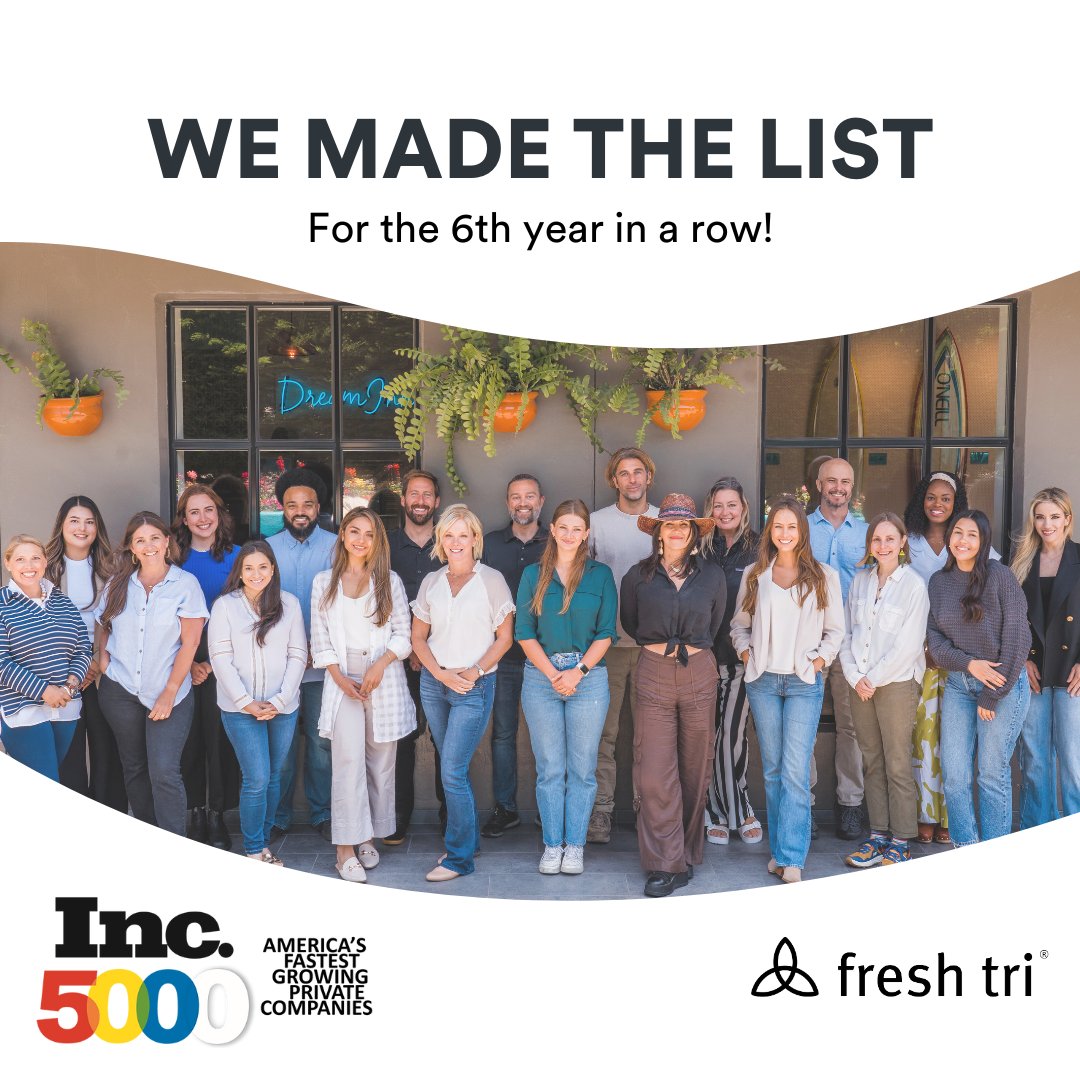 FreshTriInc's tweet image. Thrilled to make it 6 years in a row on the #Inc5000 list! 🎉📈

Our growth fuels our mission: spreading sustainable health and well-being to all corners. 🌍

📲 Explore how the Fresh Tri app can benefit your team today. 

@inc5000
#BusinessGrowth #wellness #SustainableHealth #HR