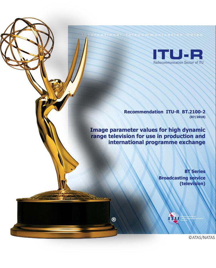 ITU's tweet photo. ITU to receive 2023 @TelevisionAcad Engineering Science &amp; Technology #Emmy Award for the outstanding HDR-TV radiocommunication standard!
Recommendation ITU-R BT.2100 has impacted the entire TV industry from cameras, post-production through to delivery
https://t.co/LnS5NUowDi https://t.co/uaOz4YdnF3