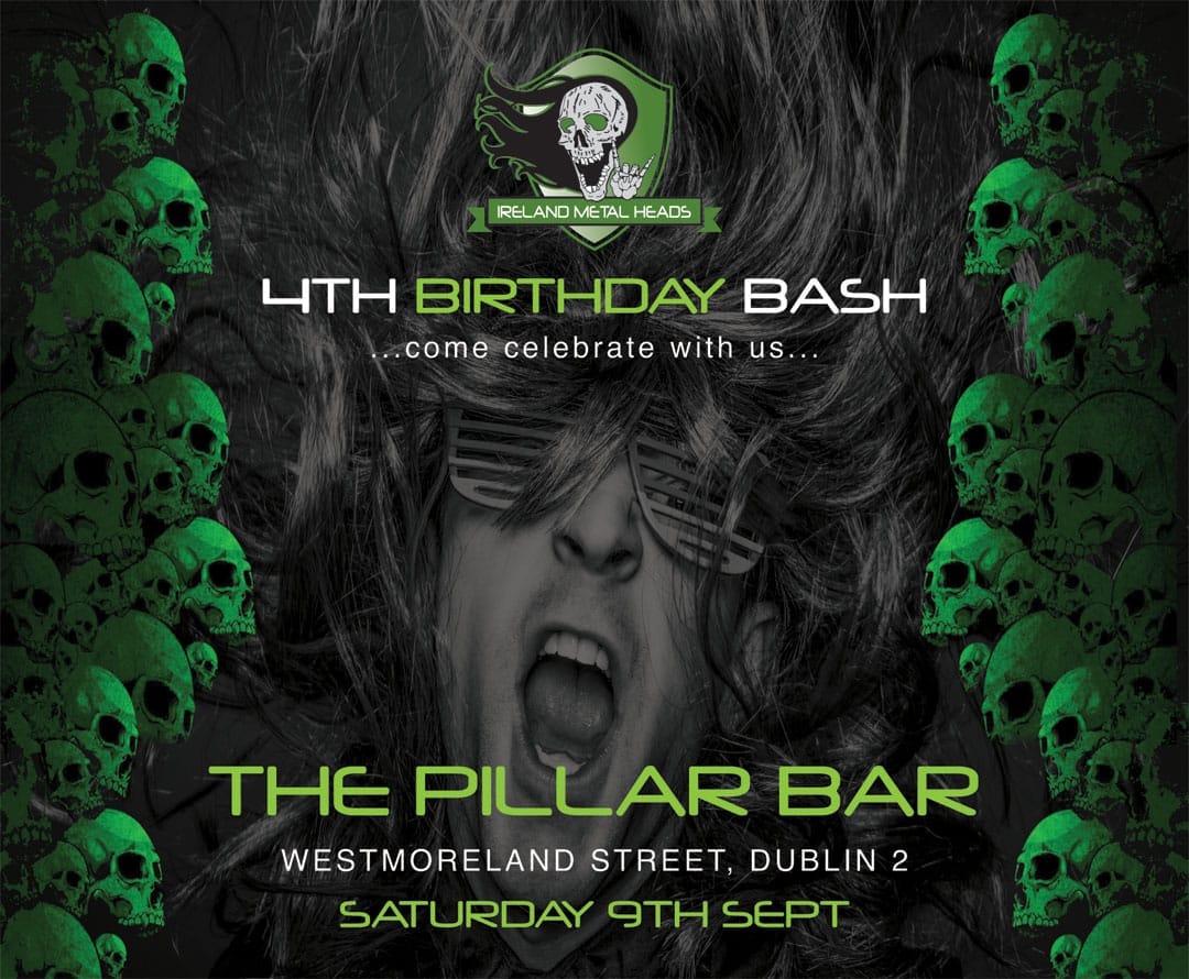 A celebration for our 4th birthday will take place on Sat Sept 9th, in the @BarPillar. In-house DJ on the night playing some of the classics, modern and our very own Irish Metal Bands. Kick off at 8pm on the night with free admission!