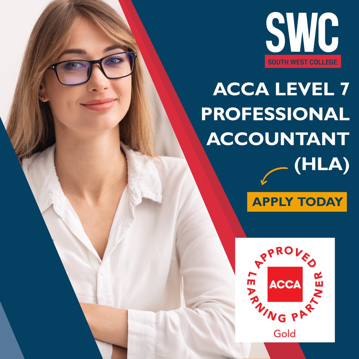 swccollege's tweet photo. We are a Gold Standard Approved Learning Partner! The  qualification is the world leading accountancy qualification for aspiring financial professionals.

Apply now:
https://t.co/qlC4dWT6BL https://t.co/gFJvcxbqDK