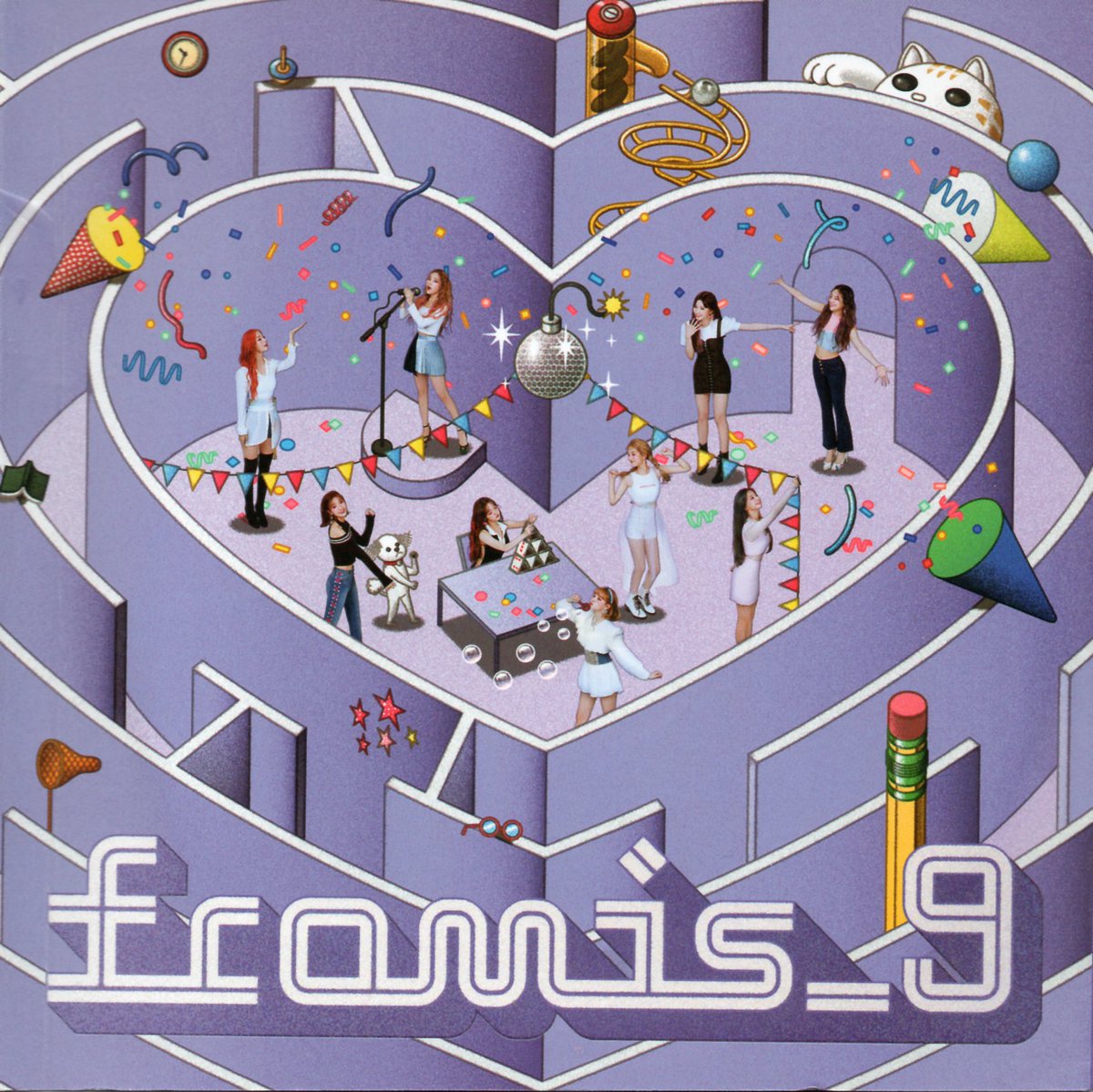 From.9 literally got the best album cover ngl. Gyuri coming back, hayoung telling everyone gyuri back, nagyung putting up decorations, jiheon blowing bubbles, jiwon singing, jisun stacking cards, seoyeon dancing, chaeyoung playing with confetti and saerom dancing with yeoreumi.