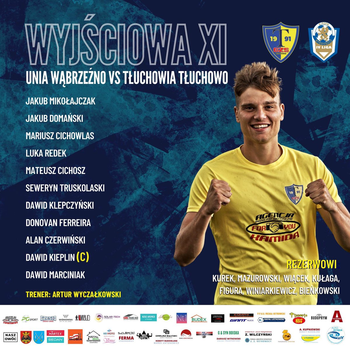 tluchowia's tweet photo. Skład na dzisiaj 🔥 #tłuchowiatłuchowo #uniawąbrzeźno https://t.co/a13bsN2sap