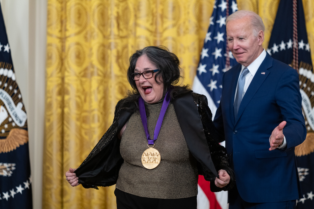 NEAarts's tweet photo. The National Medal of Arts is the highest award given to artists, arts patrons &amp; arts organizations by the U.S. government. 

Nominations are now open for the 2023 awards. The deadline is Sept 15, 2023. More info: https://t.co/S5rOmsVZUN

(Photos: 2021 Medal of Arts ceremony) https://t.co/ud26k0CD1I