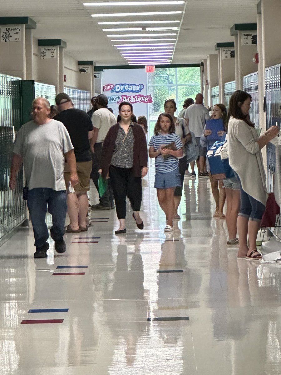 Practicing opening lockers ⁦<a href="/CMSGoBlue/">Christiansburg Middle School</a>⁩ - getting ready for the first day of middle school! #mcps_va
