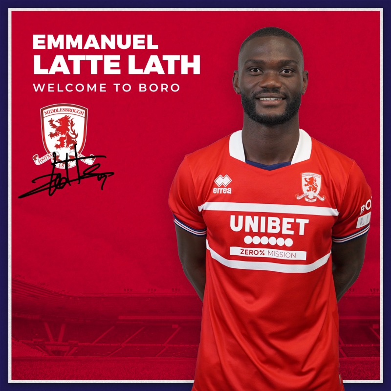Boro's tweet photo. Emmanuel Latte Lath is our ninth summer signing 👊✍️ #UTB