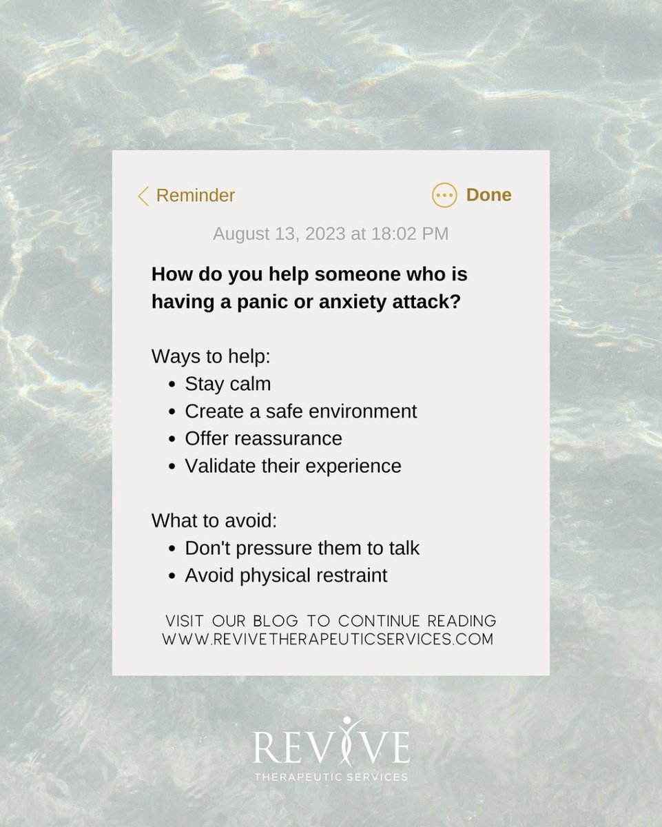 Save this & keep reading it on our blog!
Witnessing a loved one in distress can be overwhelming & we don't always know how to act, what to say or do. So, here are a few ways you can help and a few things you can avoid.
#anxiety #anxietyrelief  #panicattackhelp #onlinetherapy
