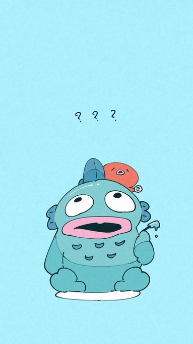 従姉妹にハンギョドン描いてほしいって言われて暑さでイカレギョドンしたハンギョドン描いたので壁紙にしたい人いたらどぞ 