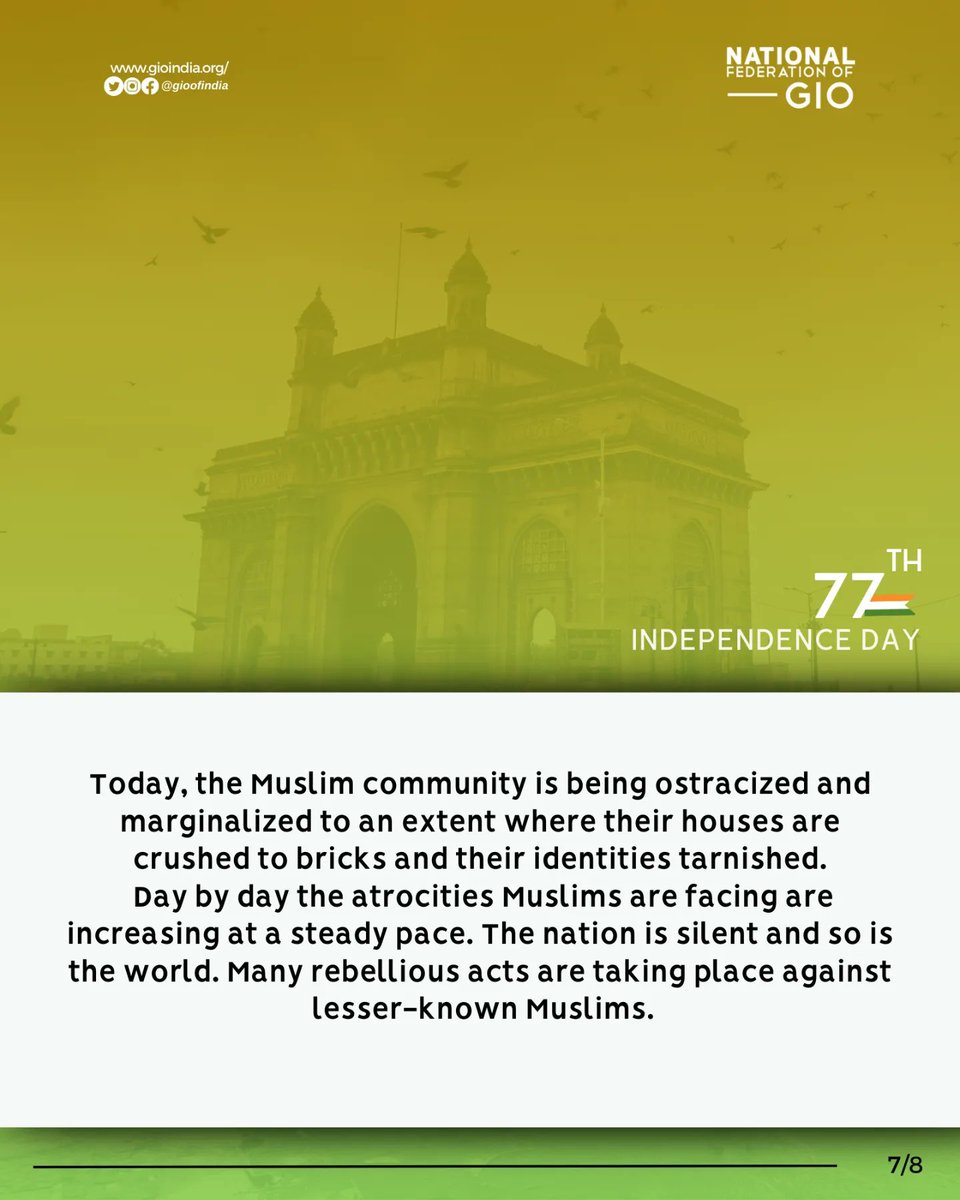 gioofindia's tweet photo. Their houses are crushed to bricks &amp; their identities tarnished. This Independence Day, let us look back to the rich legacy of Muslims to remind ourselves of their contributions in the making of Independent India. #IndependenceDay2023 #MuslimFreedomFighters #gioindia https://t.co/uvl8AsfA7T