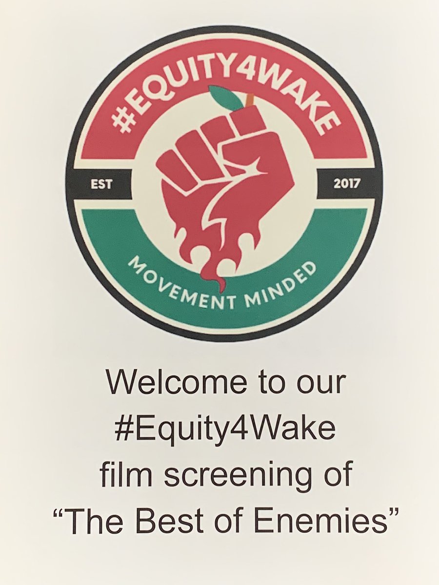 Equity4Wake's tweet photo. Our #Equity4Wake film screening of “The Best of Enemies” is today, Tuesday, August 15th!
Keep your eyes out for signage & our team for parking & directions.
📍1520 E Millbrook Rd
Raleigh, NC
Agenda
3:45p-4p arrival
4:05p film
6:20p break
6:30p debrief
7:15p take action https://t.co/vRHnzufuOl