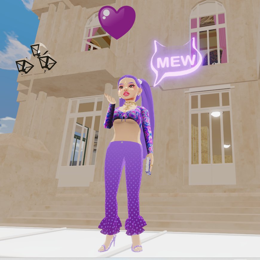 Just purchased the cutest 'Frill Pants' in the @decentraland #marketplace. Designed by @cohesivereality with RGB Collab by @Furmosa1. Hawwtttt under boob courtesy of @BleaceNFT & @DCLBabyDolls. Thank Goddess jewels by @SoultryDubs.