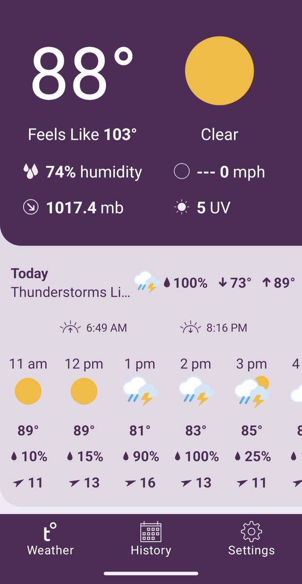 PSparks2's tweet photo. Please Lord!!!  Make it stop!!!  10:35AM EST &amp; the real feel is already 103°F.   Nooooooo hisssssssss go away!!! 
#SCweather
#Xweather 
#weatherchannel https://t.co/aQM92ry6AA