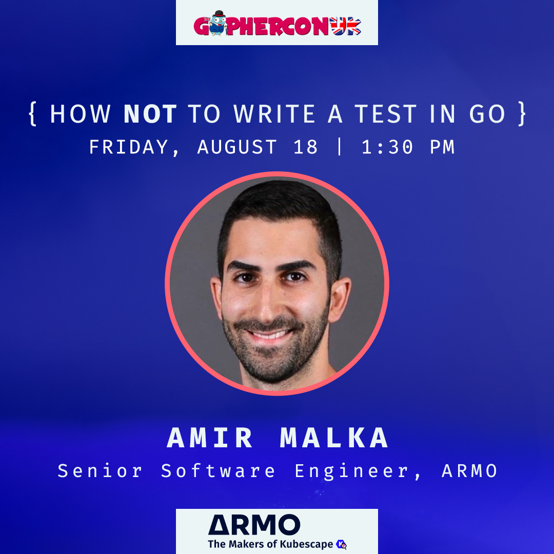 armosec's tweet image. Itโs #GopherConUK time, the 3-day annual event designed just for #Go developers, and we are heading your way!
Attending? Join  Amir Malka, for his session on โHow NOT to Write a Test in Goโ and learn from real-life use cases of testing in Go
gophercon.co.uk/schedule/#:~:tโฆ
#Kubescape