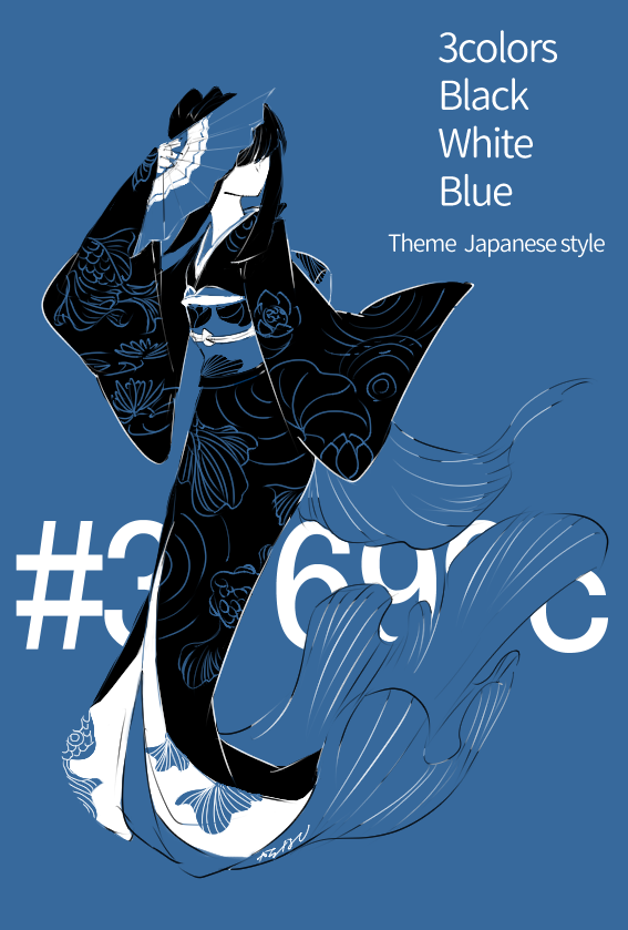 karanashi_neko's tweet image. お絵かき配信ありがとうございました！
からなしは3色くらいがちょうどいい
アンケ回答ありがとうございました！
黒＋白＋青（コード36799c）テーマ和風
配信アーカイブはurlより
#3colors #illustration #oc