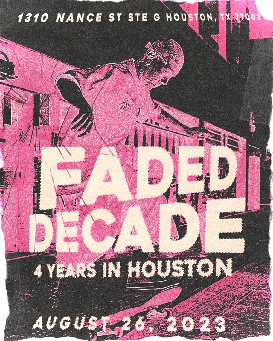 fadeddecade's tweet photo. 4 Years in Houston 📺

We’re celebrating the shops anniversary on Saturday, August 26th with a new graphic t-shirt collection. 

Featuring live music from Late Night Call and Ninth Sage 🌿 https://t.co/pev8bgxc5S