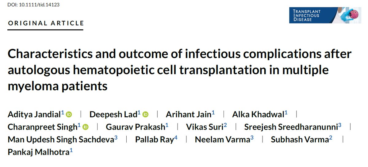 Happy to share our latest work in @TheTxIDjournal No significant difference in outcomes of post-AHCT infections in MM patients with and w/out levofloxacin prophylaxis @PGI_HematOnc @DrPMPGI @Lad_Deepesh @a_khadwal @DrGPrakash @ArihantDr @Charanpreet_14 tinyurl.com/5n94dcpp