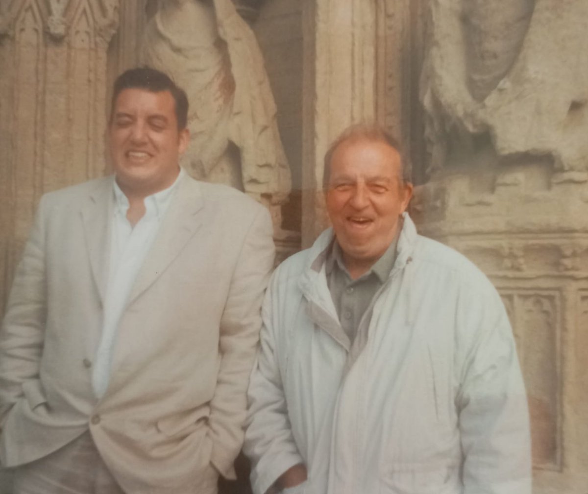 My mum always wanted a nice photo of me and my dad together but both of us would turn Into kids once we were together today would have been his 87th birthday this is how I like to remember is together... laughing