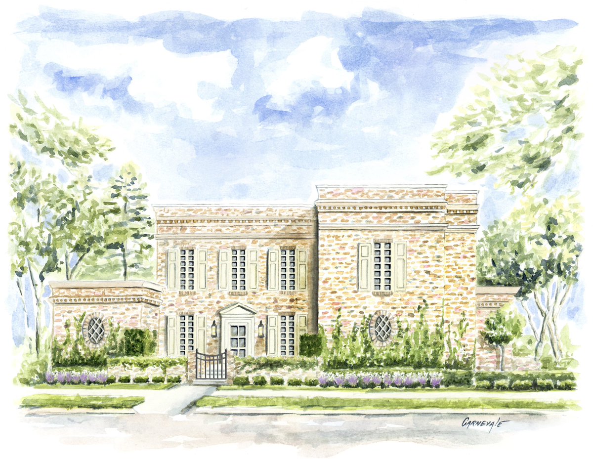 Super honored to be commissioned by @flowermagazine to paint a rendering of this gorgeous Georgian home for their upcoming FLOWER Magazine Showhouse, in Baton Rouge. The show house will be decorated by 15 high-profile interior designers, and will surely be sensational!