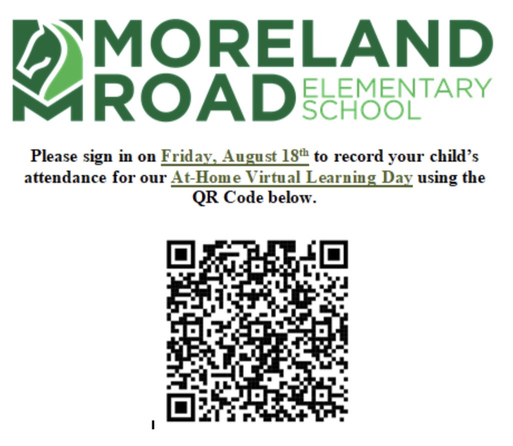 mremustangs's tweet photo. This Friday is our first At-Home Learning Day. Please scan the QR code on Friday to record your child's attendance! #FirstClassLeaders @mc_garvin @DrForehand @brantleyteacher @juliesteele123 https://t.co/2OyK42VjDU