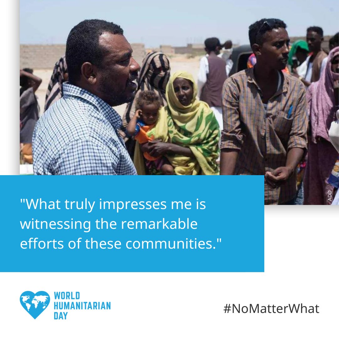 UNOCHA_Sudan's tweet photo. "When I visit displacement shelters, I relate to the people I meet because I've experienced displacement and encountered significant hardships."

Mussab Hassan Muhammed, a humanitarian working with ADD NGO, continues serving the people most in need in #Sudan, #NoMatterWhat https://t.co/9yB5M6Zoge