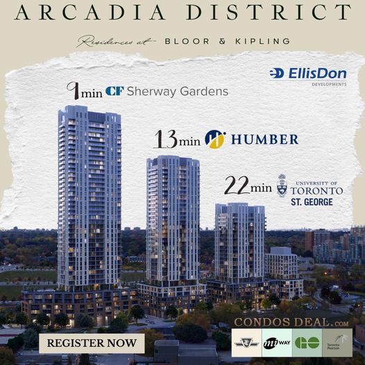 Get ready to elevate your living with EllisDon Development's newest project! 
Register Now at condosdeal.com/arcadia-distri…
#ArcadiaDistrict #UrbanLiving #EtobicokeResidences #BloorAndKipling #EllisDonDevelopments #LiveInFuture #TrueUrbanLiving #TorontoRealEstate #ComingSoon #Etobicoke