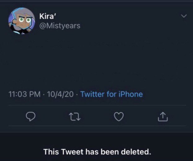 Mike27356894's tweet image. I would delete that one Kira tweet before he sent it. 

We almost had world peace and then this guy went and tweeted that, and now we have covid and Overwatch 2.