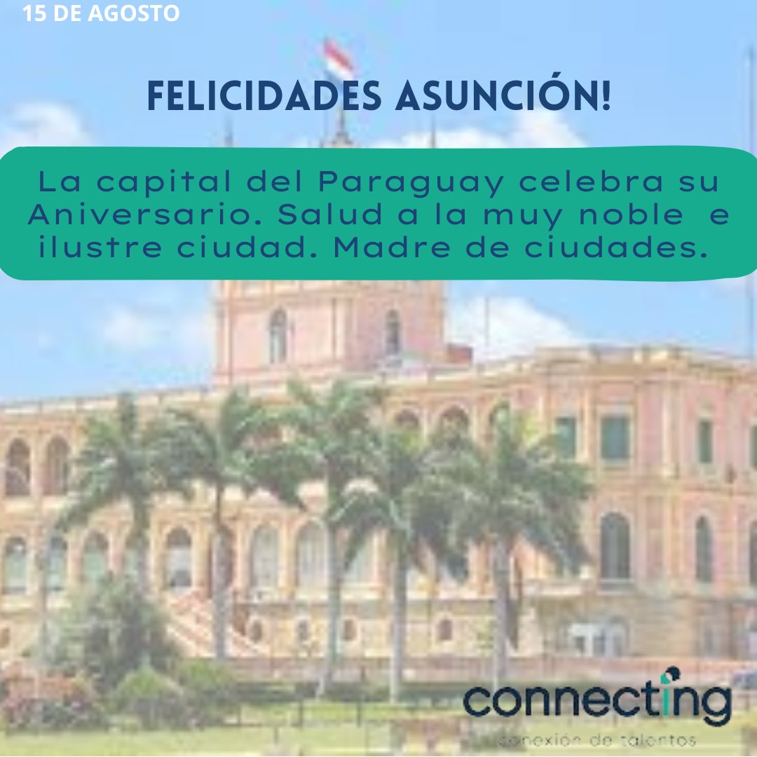 Felicidades Asuncion, te honramos y te celebramos siempre! 

#Aniversario #celebrar #asuncion #486 #connecting #cidesa
