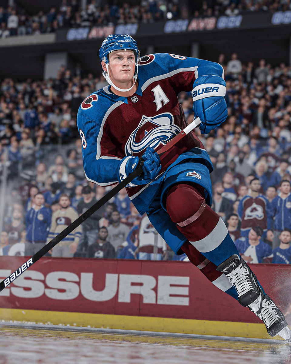 EASPORTSNHL's tweet photo. First look at Cale Makar 😮‍💨 #NHL24 

Don't miss the full NHL 24 Reveal LIVE tomorrow at 11am EDT 

👉 https://t.co/erHzR7ZYBs https://t.co/FmI3weh6xu