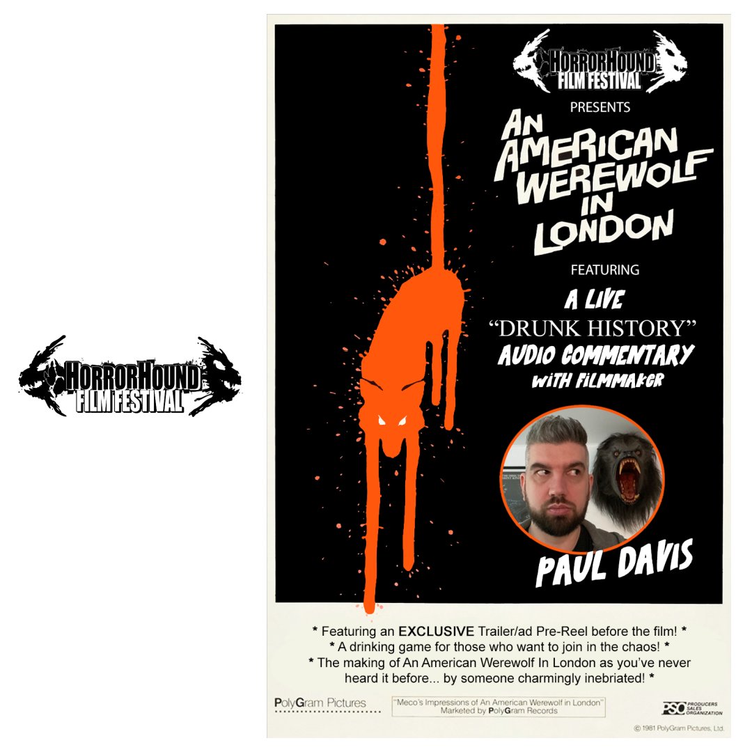 Get ready for a howling good time at HorrorHound Weekend! August 18 at 7:50pm in Screening Room B! You don't want to miss: 'Drunk Commentary by Paul Davis' and a screening of the classic horror flick An American Werewolf in London!

#PaulDavis #H2F2 #DrunkHistory #HorrorHound