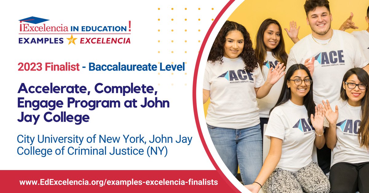 JohnJayACE1's tweet photo. It’s official! ACE is a finalist for @EdExcelencia 2023 Examples of Excelencia, the only national effort bringing attention to evidence-based
practices that work for Latino students in higher education.
#GrowingExamples
Learn more: https://t.co/HAd5nZrzTe
excelencia https://t.co/WtyUJgHQ3x