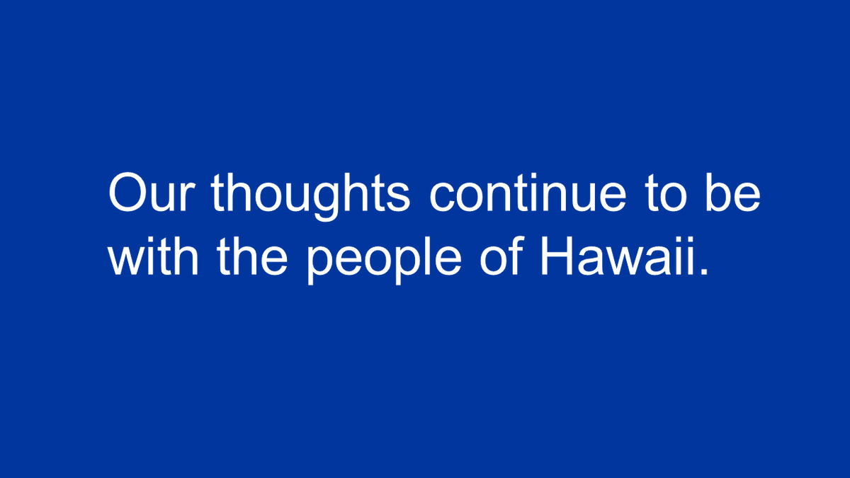 We send our deepest condolences to those impacted by the devastating wildfires in Hawaii. We’re donating $500,000 to assist with disaster recovery and relief efforts, and will match employee donations dollar-for-dollar.

Our thoughts continue to be with the people of #Hawaii.