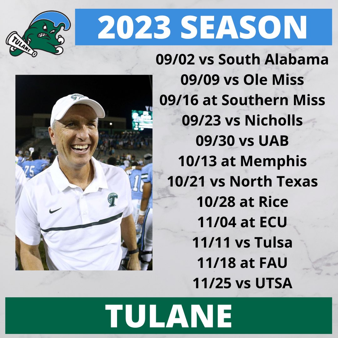 SaturdayGameday's tweet photo. Star QB Michael Pratt and Tulane should not be slept on this year. 

Even though they lost a lot from last year’s Cotton Bowl winning team, we believe they could run the table this season. The major obstacle in their way? Ole Miss Week 2. https://t.co/BwXGv1PZfy