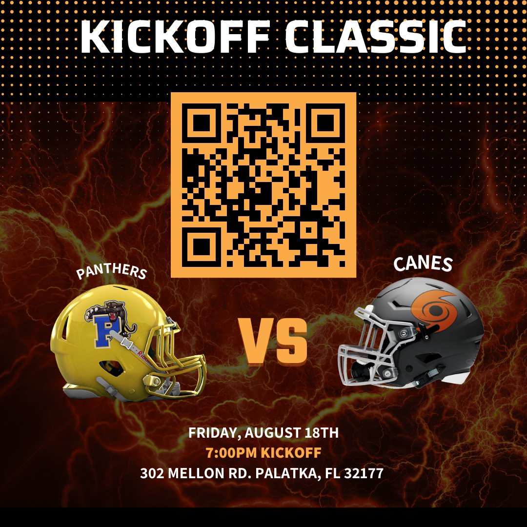 Scan the QR for tickets or click the link gofan.co/app/school/FL1… Tickets available on GoFan or at the gate. One Town, One Team! #TheMount