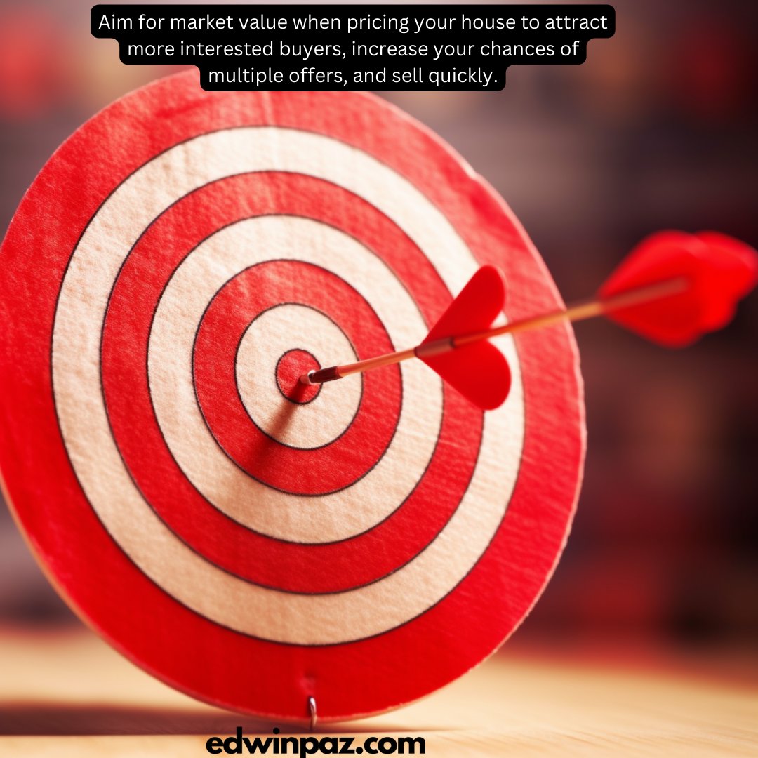 edwinpazrealtor's tweet image. 🏠 Finding the perfect asking price for your home is like hitting a bullseye! 💯 Avoid the risks of over or underpricing with the help of a pro real estate agent. 📈 #PricingYourHomeRight #RealEstateTips #SoldQuickly #MarketValueMatters