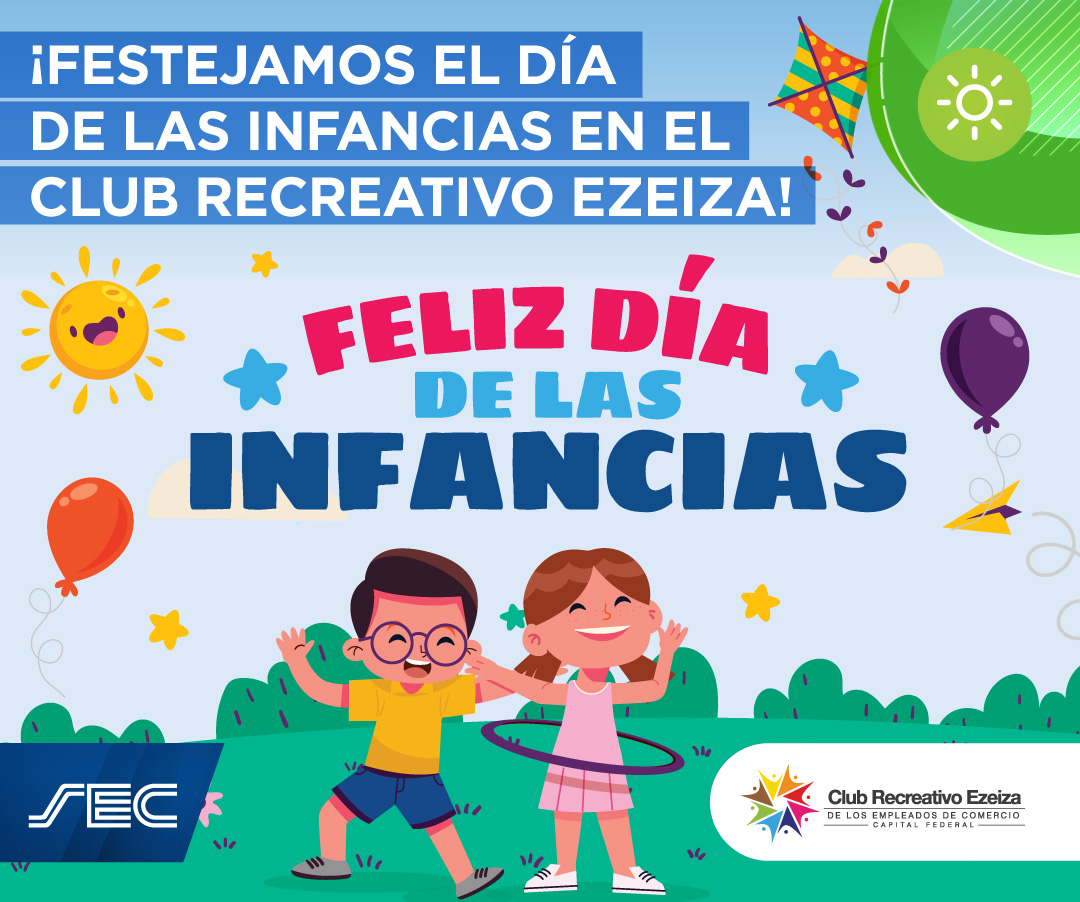 ¡Festejamos el Día de las Infancias en #ClubRecreativoEzeiza!🥳

Vení a disfrutar de un día lleno de actividades pensadas para los/as más chicos/as de la familia mercantil. 

🗓️¿Cuándo? Domingo 20/8 de 10 a 16 hs.

Encontrá toda la info ingresando en sec.org.ar/novedades.php?…