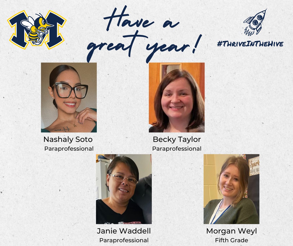 MonroeLSD's tweet photo. Next up: Monroe Elementary! Please join us in welcoming our new @meshornets staff! 👋🐝 #ThriveInTheHive #1HAH https://t.co/QPPtyrUUnb