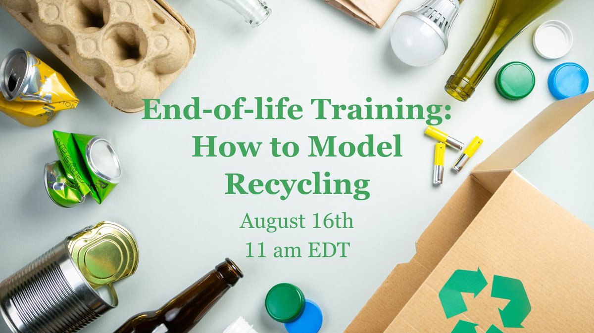 Join us for this training as we focus on the end-of-life phase within EcoImpact-COMPASS including PCR content, regionalized EOL, relevant sustainability strategies, and best practices.
Current clients can register for this training here! trayak.com/resources/trai… #Recycling #LCA